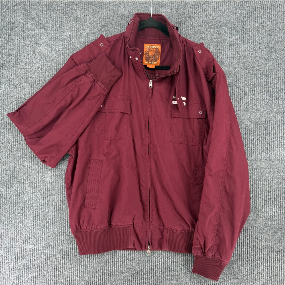 Live Mechanics bomber jacket mens XL moto streetwear Victory Crest varsity Y2K